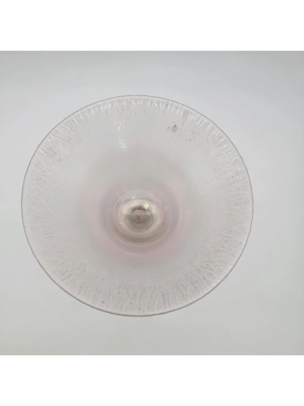 Stretch Glass Iridescent Persian Pearl Footed Compote